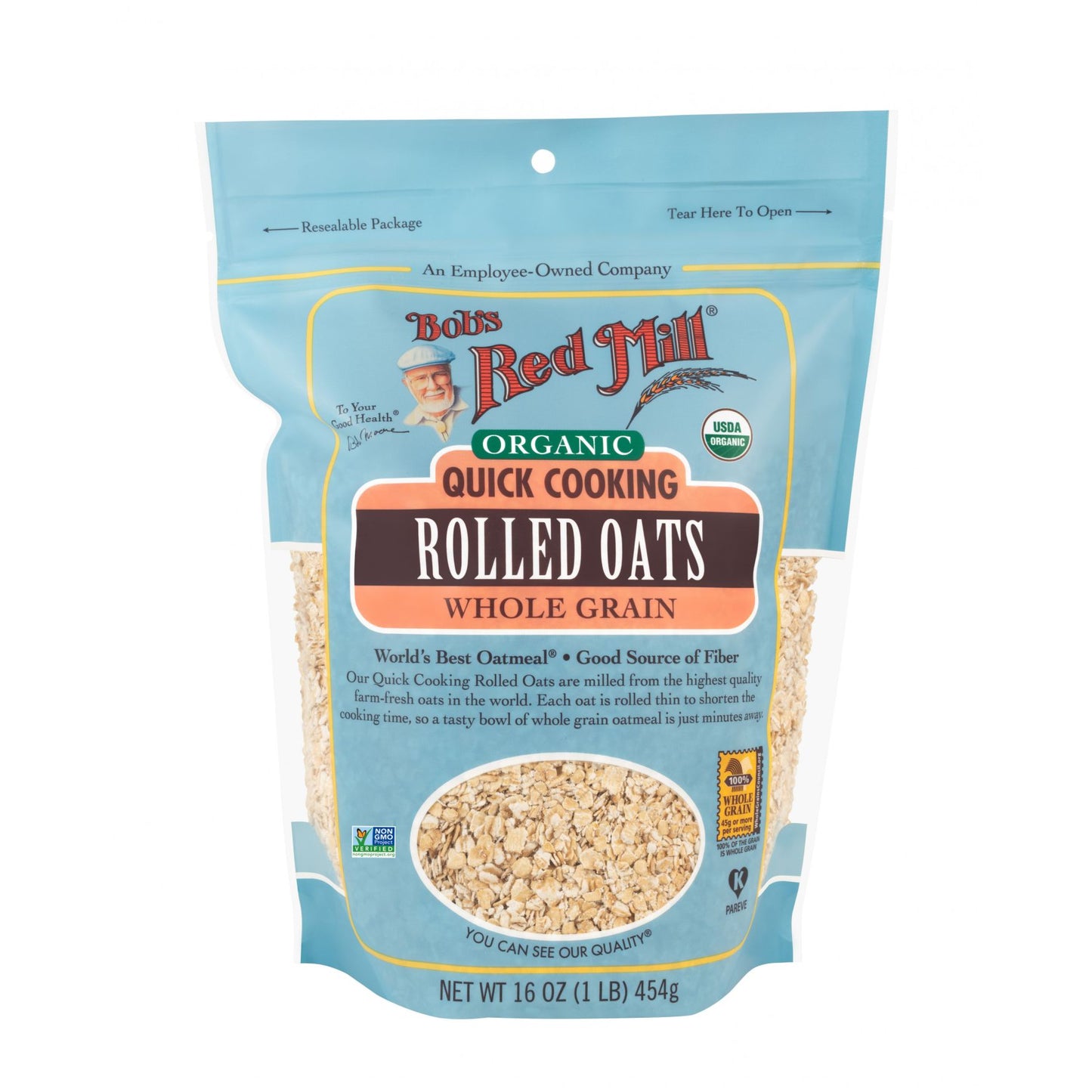 Bob's Red Mill Quick Cooking Rolled Oats 454g, Certified Organic