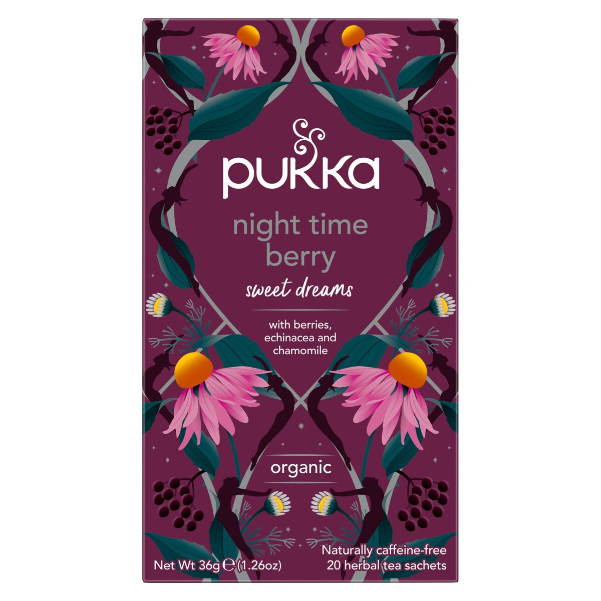 Pukka Herbs 20 Herbal Tea Bags, Night Time Berry