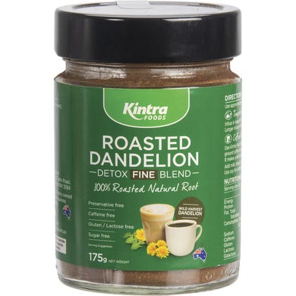 Kintra Foods Roasted Dandelion Blend, 175g Fine (Glass Jar)