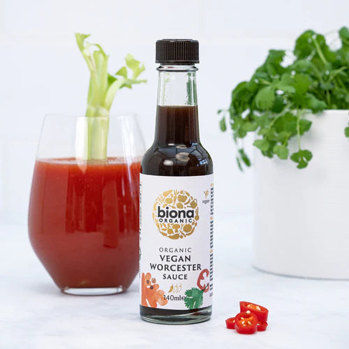 Biona Organic Vegan Worcester Sauce 140mL, Perfect As A Dipping Sauce