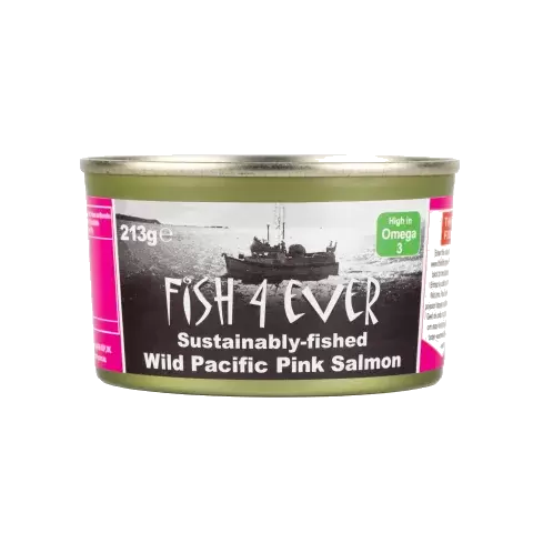 Fish 4 Ever Wild Pacific Pink Salmon 213g, Sustainably Fished