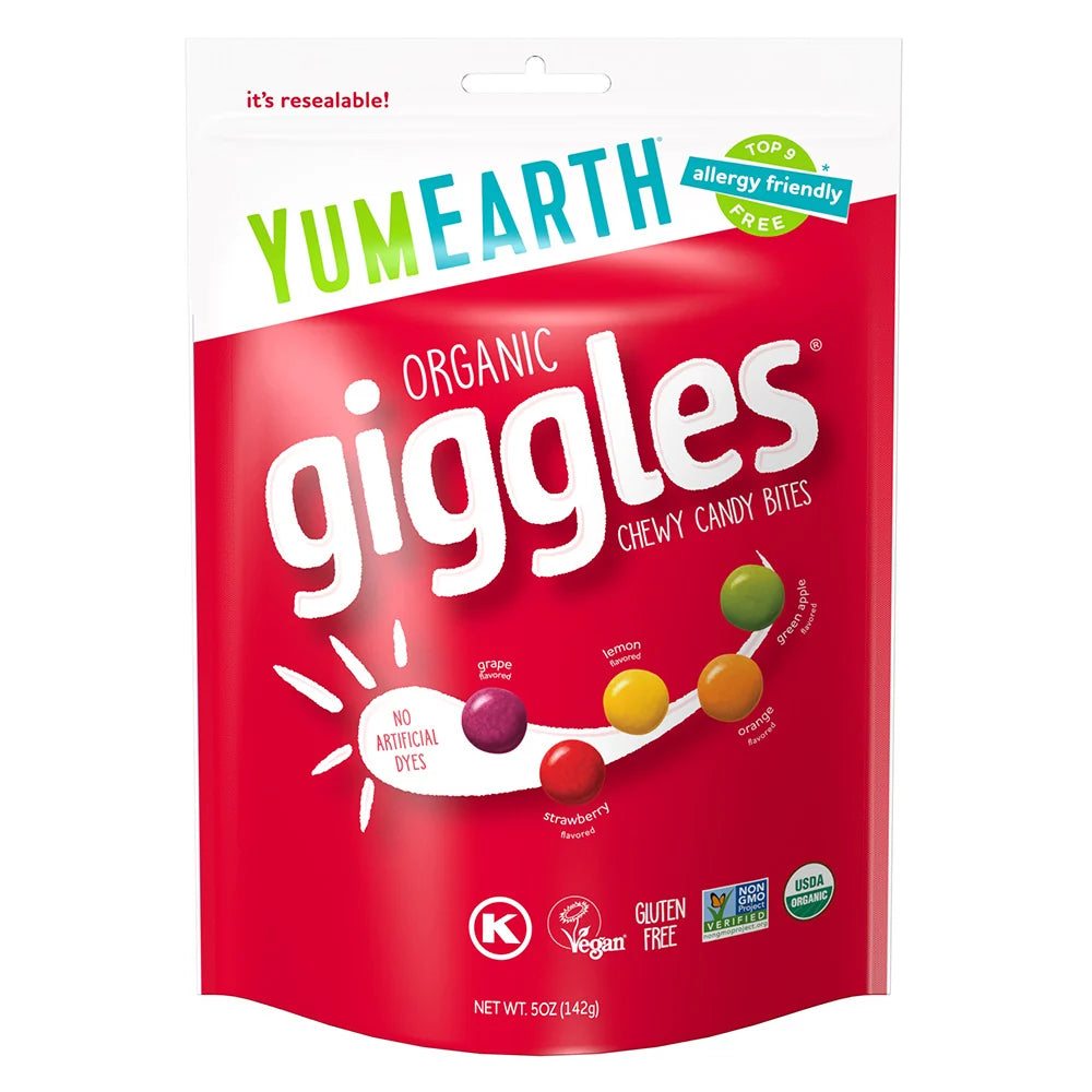 Yum Earth Organic Giggles 142g, Chewy Candy Bites