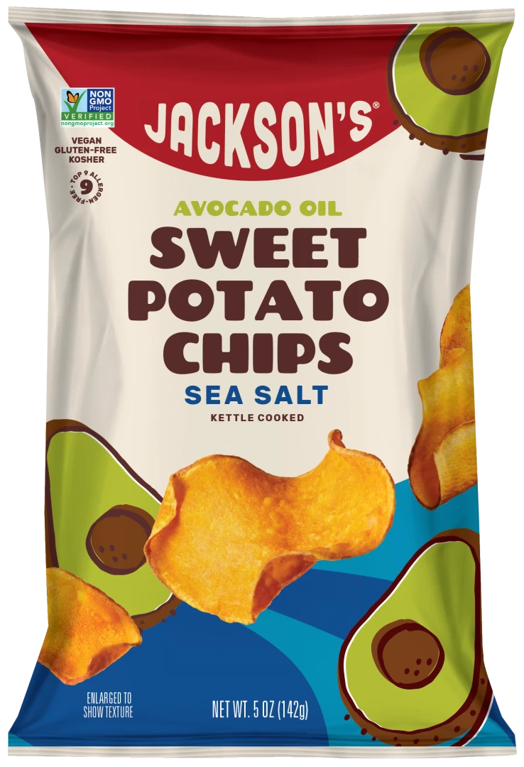 Jackson’s Avocado Oil Sweet Potato Chips 142g, Sea Salt Crunch