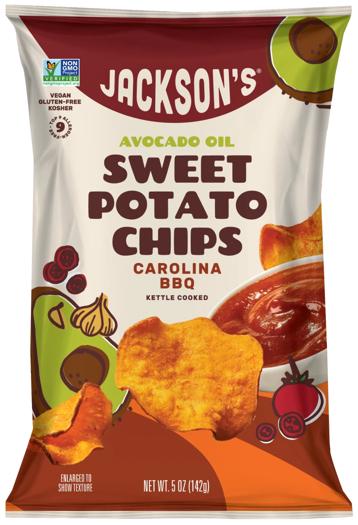 Jackson’s Avocado Oil Sweet Potato Chips 142g, Carolina BBQ Smoke