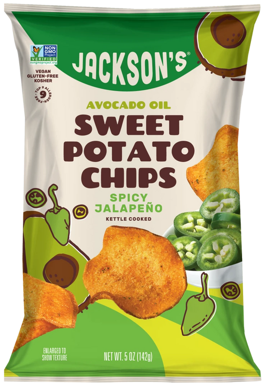Jackson’s Avocado Oil Sweet Potato Chips 142g, Spicy Jalapeño Heat