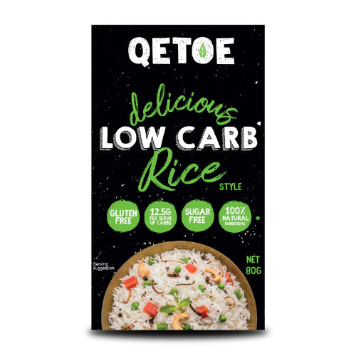 Less Carb Rioce Qetoe Low Carb Rice 80g, 60% Less Carbs & Gluten Free – Health Nuts ...