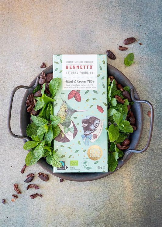 Bennetto Organic Dark Chocolate 80g, Dark Mint Flavour