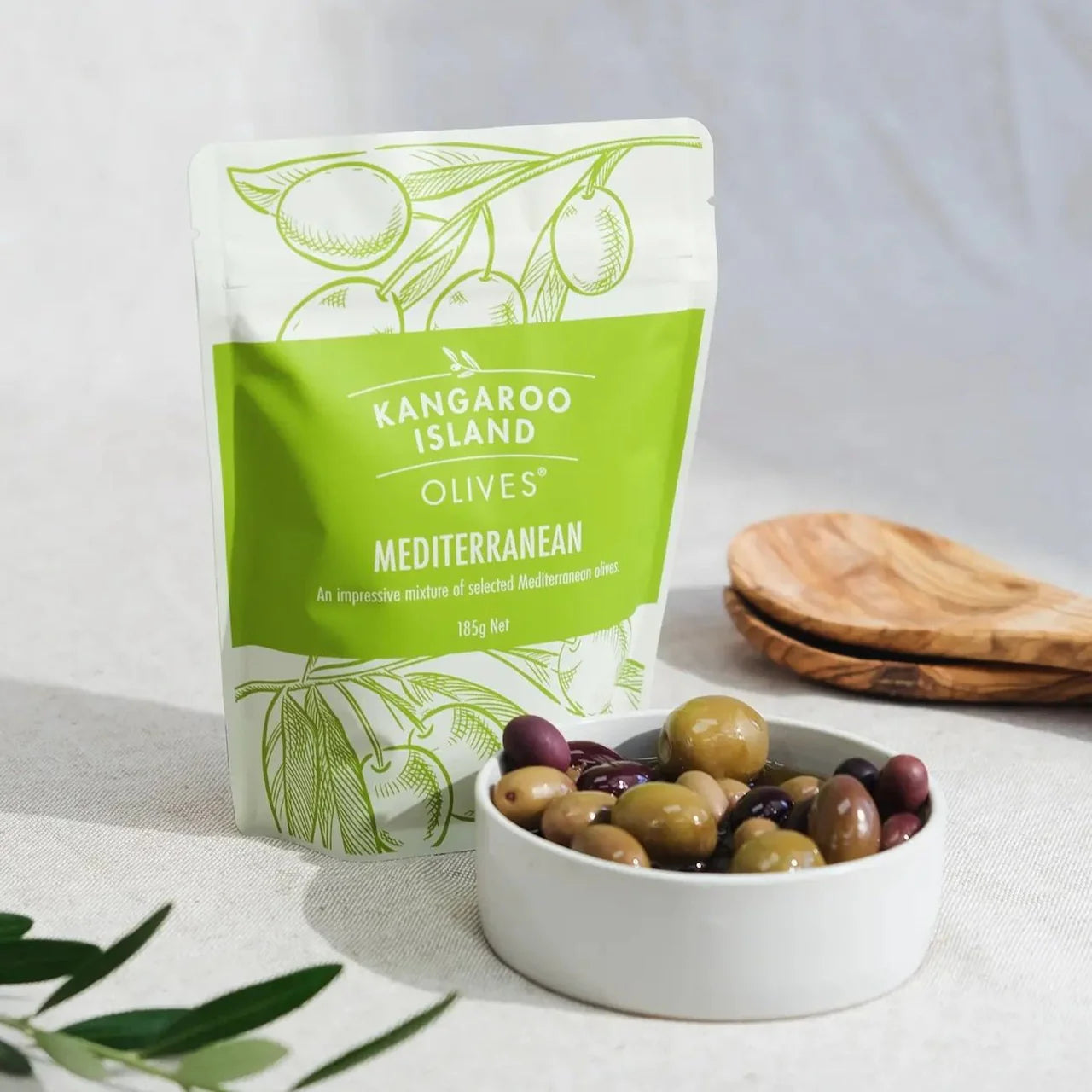 Kangaroo Island Mixed Mediterranean Olives 185g, Finished In Red Wine Vinegar