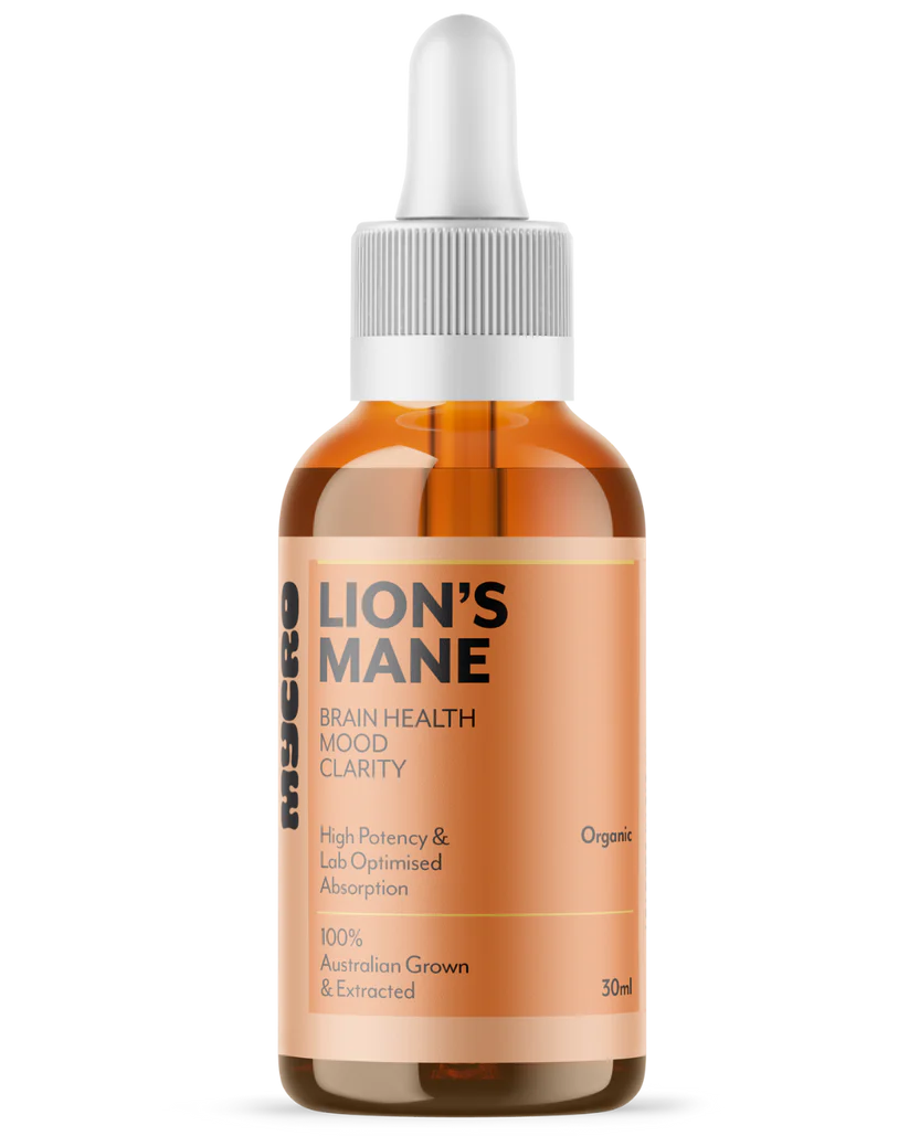 Mycro Hero Organic Lion's Mane Mushroom Extract 30mL Or 100mL, For Brain Health Mood & Clarity
