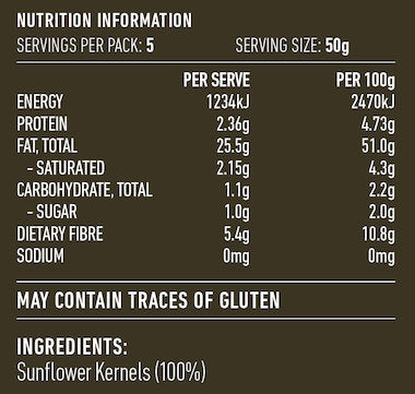 Lotus Sunflower Kernels 250g, Certified Organic