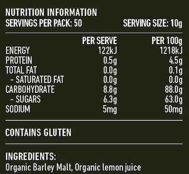 Lotus Barley Malt Syrup 500g, A Clean Tasting Healthy Sweetener