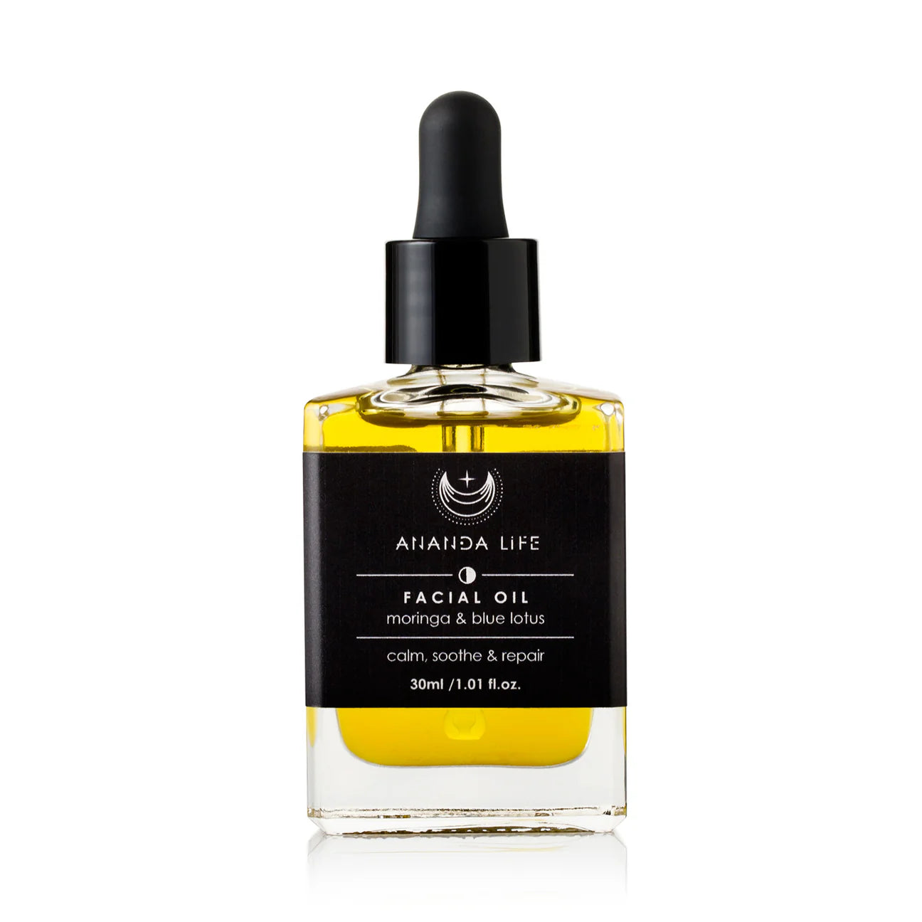 Ananda Life Moringa & Blue Lotus Facial Oil 30mL, Calm Soothe & Repair