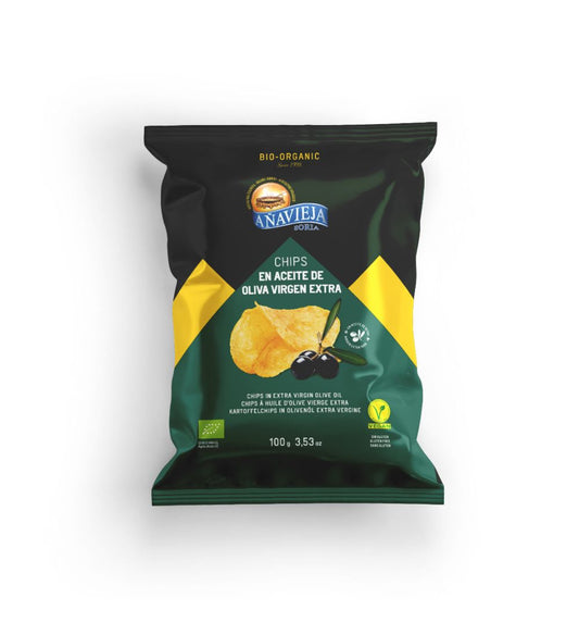 Anavieja Organic Potato Chips In Extra Virgin Olive Oil 100g, From Spanish Potatoes