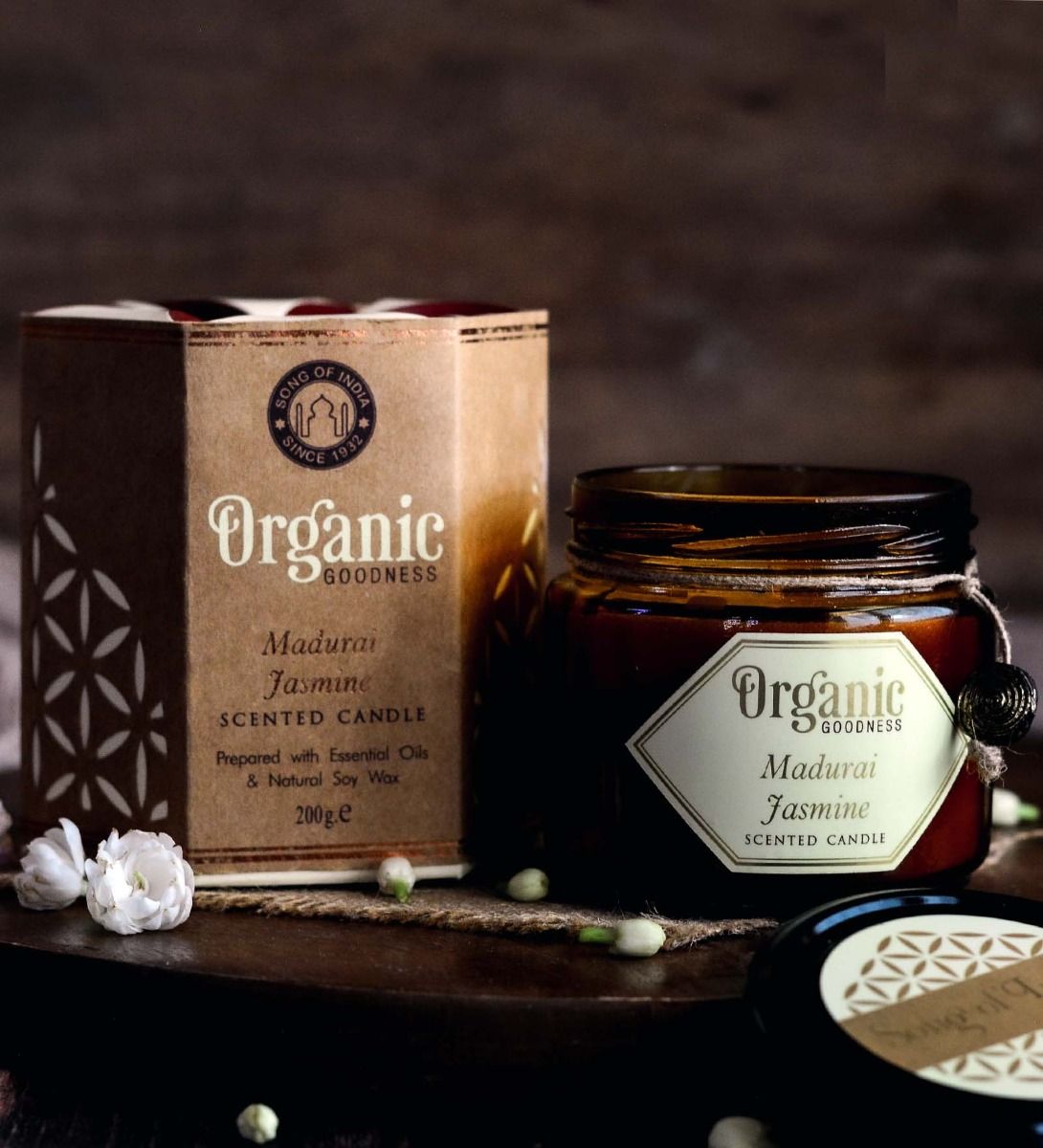 Song Of India Madurai Jasmine Candle 200g, Pure Floral Calm