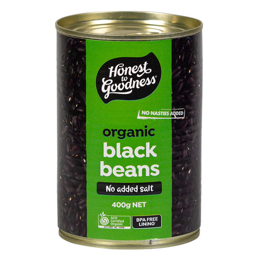 Honest To Goodness Black Beans 400g, No Added Salt & Australian Certified Organic