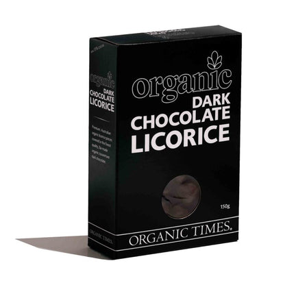 Organic Times Certified Organic Dark Chocolate Licorice 150g, Australian-Made!