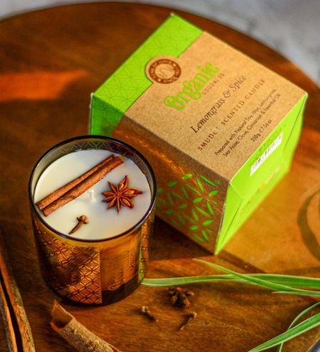 Song of India Lemongrass & Spice Candle 200g, Zesty Botanical Warmth