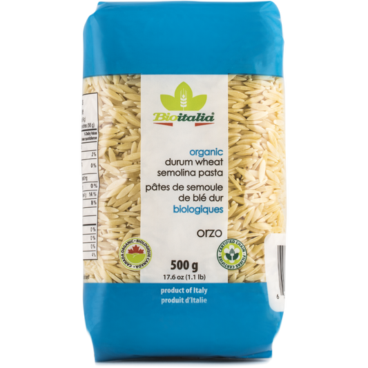 Bioitalia Organic Orzo Pasta 500g, With Durum Wheat Semolina