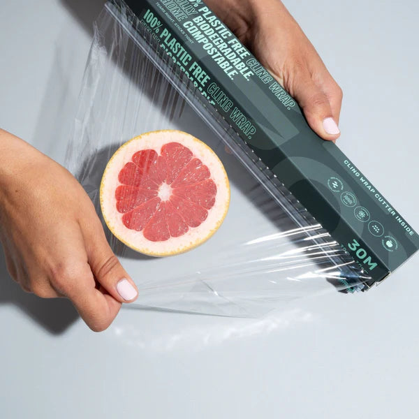 Zero Plastic-Free Cling Wrap 30m X 30 cm, Fully Biodegradable & Home Compostable