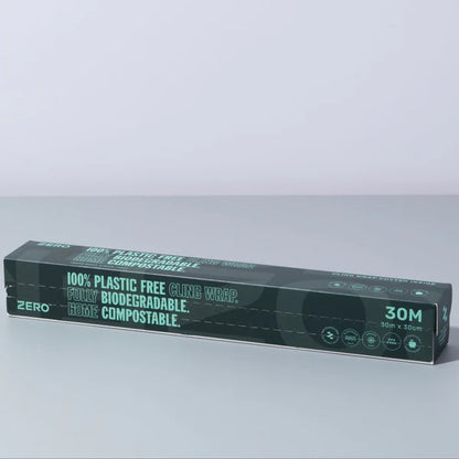 Zero Plastic-Free Cling Wrap 30m X 30 cm, Fully Biodegradable & Home Compostable