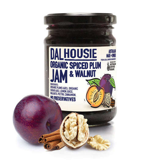 Dalhousie Organic Spiced Plum & Walnut Jam 285g, No Preservatives Australian Certified Organic