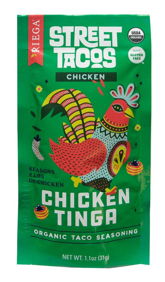 Riega Organic Organic Street Tacos Chicken Tinga Seasoning 31g, Serve On Tortillas & Top With Lime