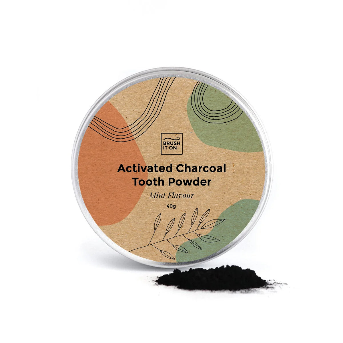 Brush It On Activated Charcoal Tooth Powder 40g, Mint Flavour