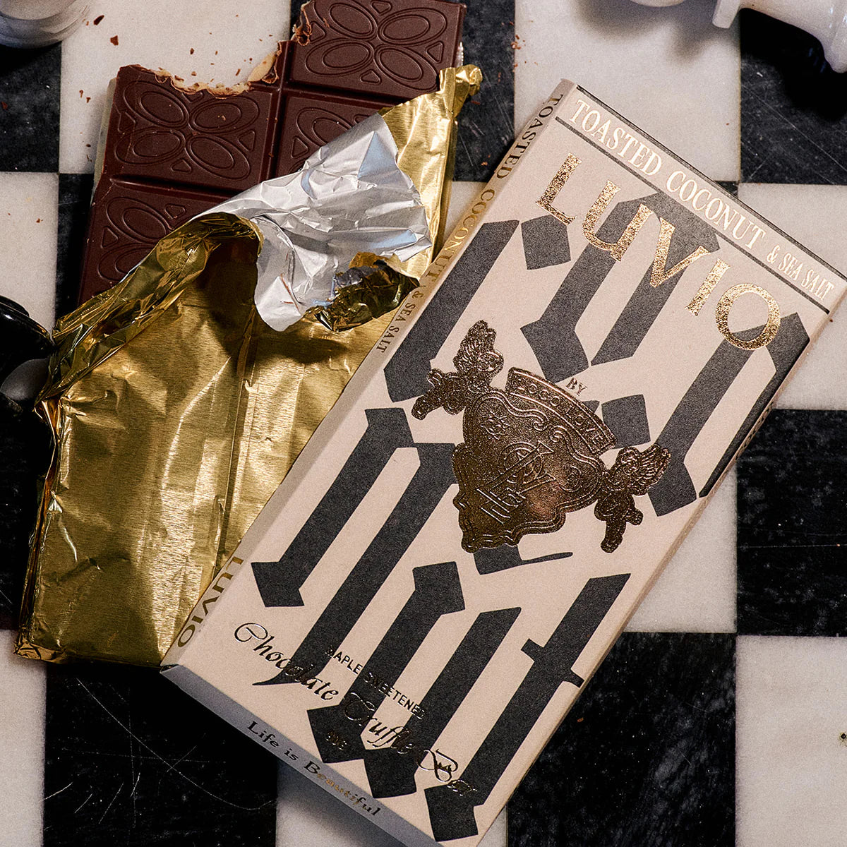 Loco Love Luvio Toasted Coconut Chocolate Truffle Bar 90g, Gluten & Peanut Free