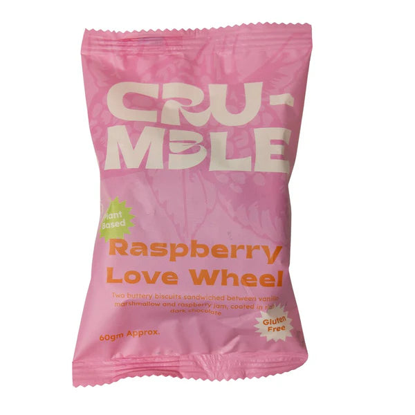 Crumble Foods Love Wheel 60g, Raspberry Flavour & Gluten-Free