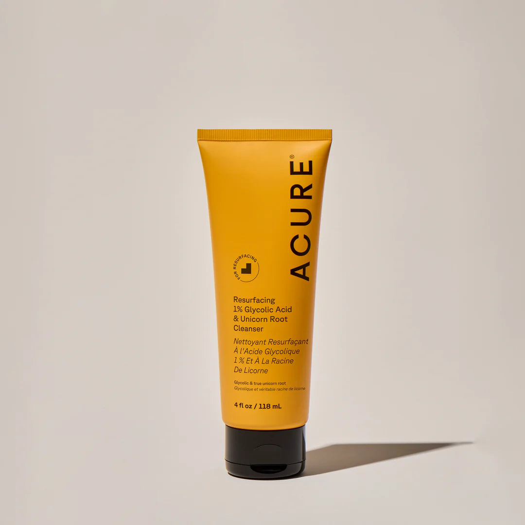 Acure Resurfacing Glycolic & Unicorn Root Cleanser 118ml, To Resurface, Refine & Hydrate
