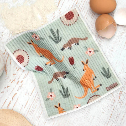 Retro Kitchen 100% Biodegradable Dishcloth, Kangaroo