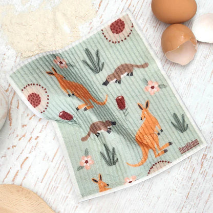 Retro Kitchen 100% Biodegradable Dishcloth, Kangaroo