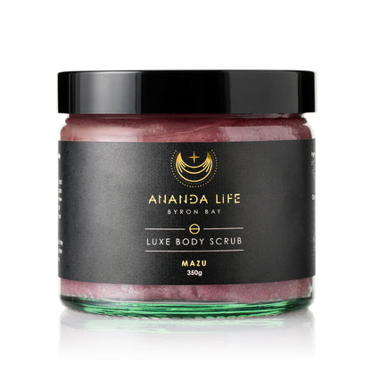 Ananda Life Luxe Body Scrub Mazu 350g, Gently Polishes The Skin While Drawing Out Impurities.