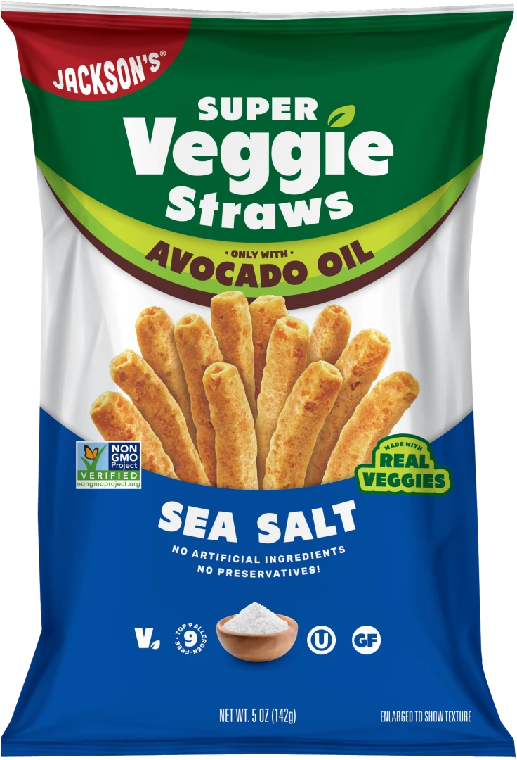Jackson’s Avocado Oil Super Veggie Straws 142g, Sea Salt Crunch