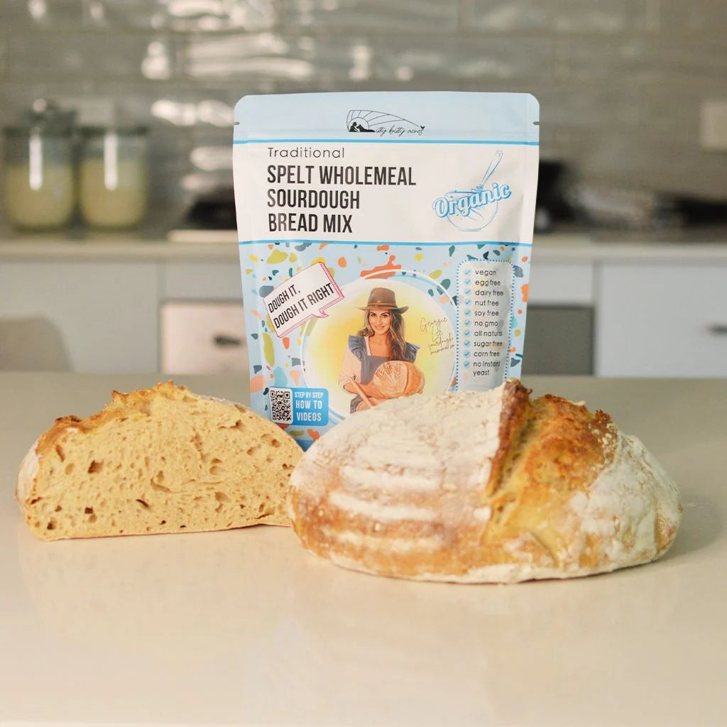 Sourdough Mumma Organic Spelt Wholemeal Sourdough Bread Mix Traditional 500g, Hearty Wholegrain Loaf