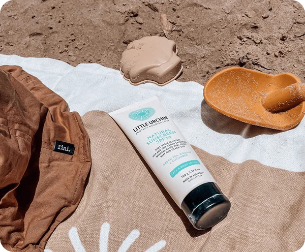 Little Urchin Natural Clear Zinc Sunscreen SPF 30+ 100g, 2 Hours Water Resistant  & Fragrance Free