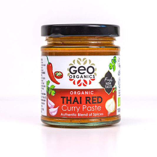 Geo Organics Organic Thai Red Curry Paste 180g, Authentic Blend Of Spices