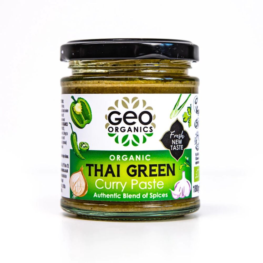 Geo Organics Organic Thai Green Curry Paste 180g, Authentic Blend Of Spices