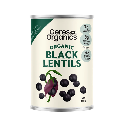 Ceres Organics Black Lentils 400g, BPA Free Lining