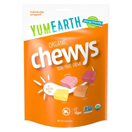 Yum Earth Organic Chewys 142g, Fruit Chews Without Artificial Dyes