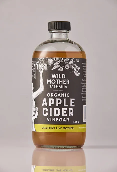 Wild Mother Tasmania Organic Apple Cider Vinegar 500mL, Contains Live Mother