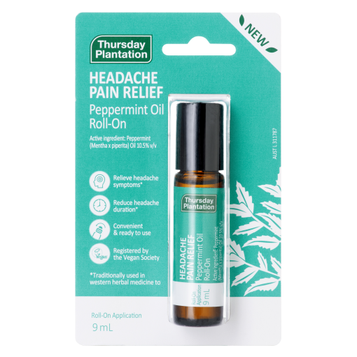 Thursday Plantation Headache Pain Relief Roll On 9ml, Peppermint Oil