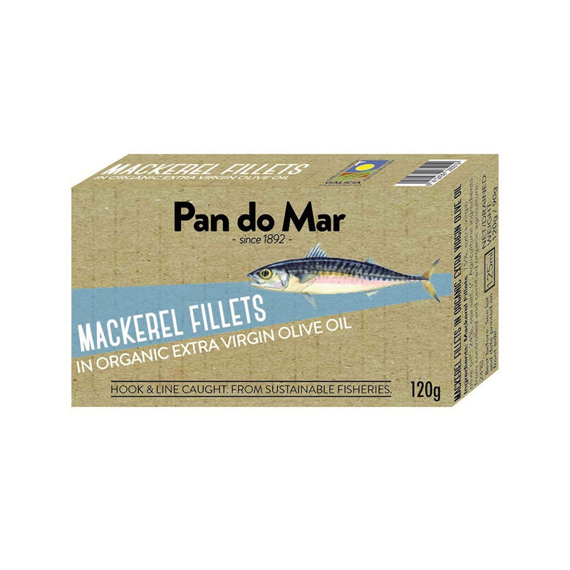 Pan Do Mar Mackerel In Organic Extra Virgin Olive Oil 120g