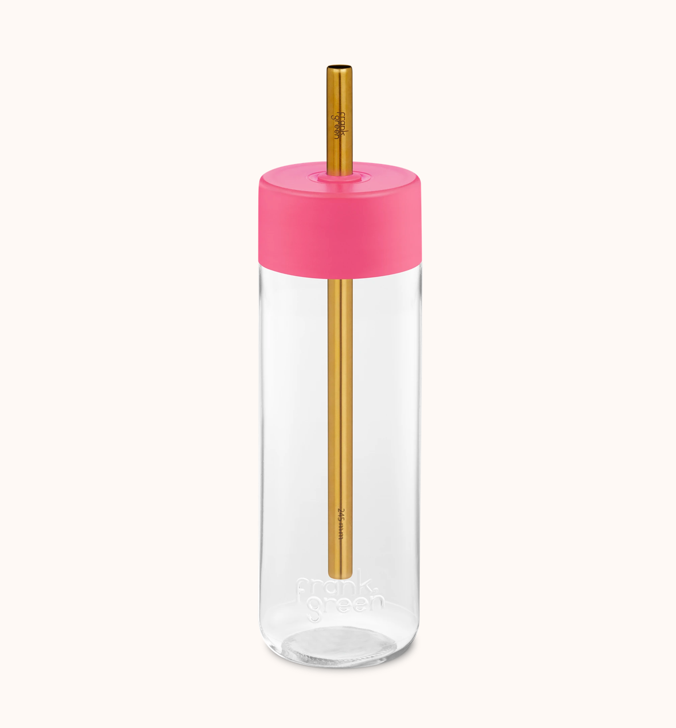 Frank Green Reusable Bottle with Jumbo Straw Lid 25oz (740ml), Neon Pink