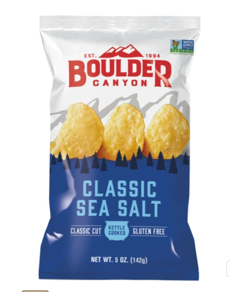 Boulder Canyon Kettle Style Potato Chips 141.8g, Classic Sea Salt Flavour