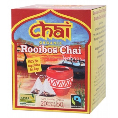 Chai Tea Organic Caffeine Free Rooibos Chai 20 Tea Bags