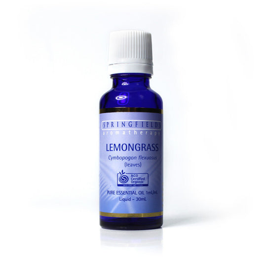 Springfields Aromatherapy Oil, Lemongrass 30ml Certified Organic