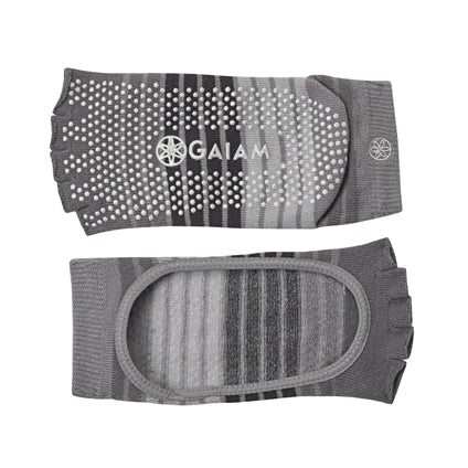 Gaiam Performance Yoga Socks Grippy Mary Jane, Toeless Small - Medium Size
