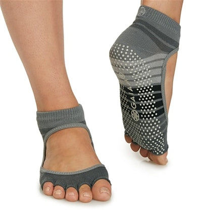 Gaiam Performance Yoga Socks Grippy Mary Jane, Toeless & Small - Medium Size