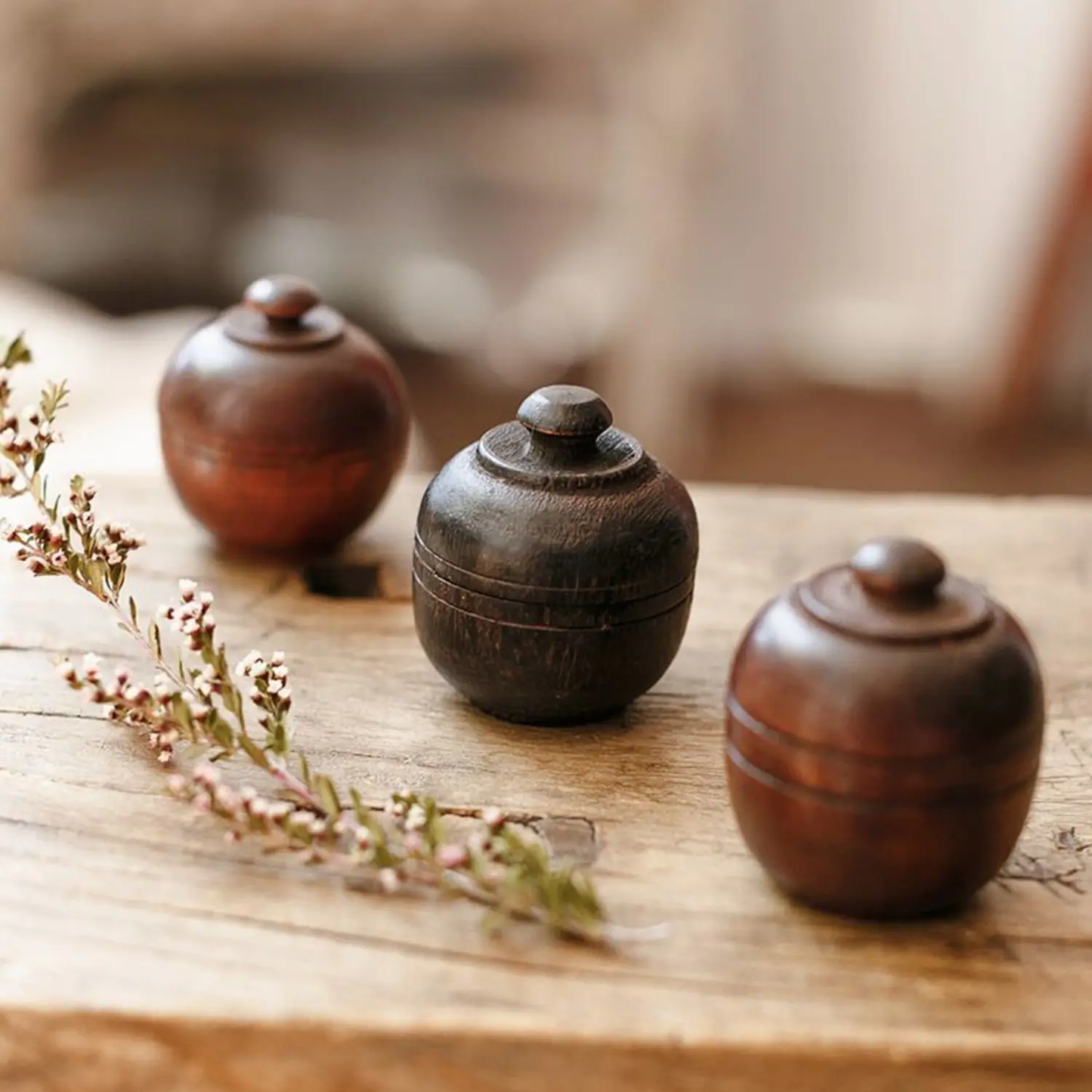 Song Of India Solid Perfume in Hand-Carved Rosewood Jar with Screw-on Top, Please Choose Your Fragrance